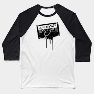 Johnny Cash - Black Cassette Music Baseball T-Shirt